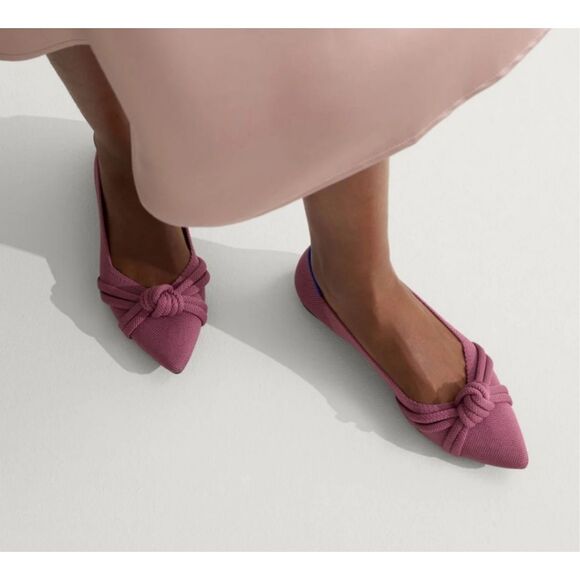 ✨SOLD✨HP✨Rothy's The Point Knot Sz 8 Flats In Love Purple Knit✨ - Picture 1 of 8
